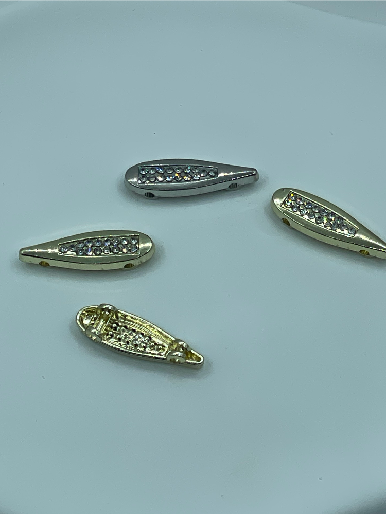 Teardrop Rhinestone Metal Buttons, Double Headed Connecting Clasps, Decorative Fasteners for Sweater, Cardigan & Dresses - Image 4