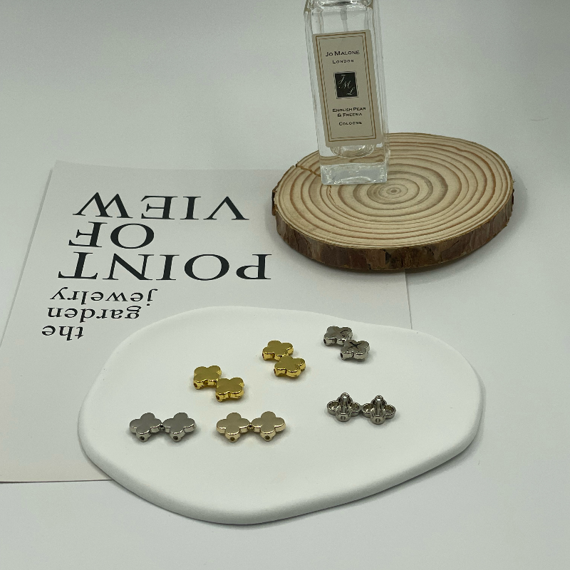 Four-Leaf Clover Decorative Metal Buttons, Double-Sided Ornamental Fasteners for Clothing & DIY Crafts - Image 2