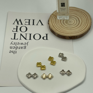 Four-Leaf Clover Decorative Metal Buttons, Double-Sided Ornamental Fasteners for Clothing & DIY Crafts