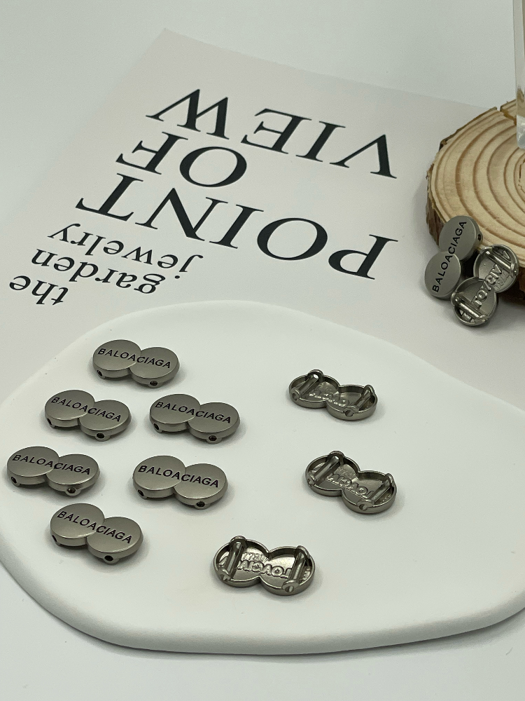 Double Round Embossed Decorative Metal Buttons, Ornamental Fasteners for Clothing, Sweaters & DIY Crafts - Image 2