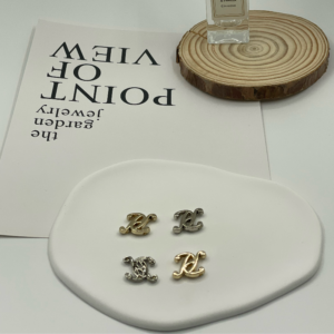 Cursive Letter Metal Decorative Buttons, Gold Silver Hollow Out Ornamental Fasteners for Clothing Bags DIY Crafts