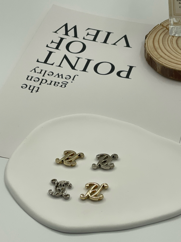Cursive Letter Metal Decorative Buttons, Gold Silver Hollow Out ...