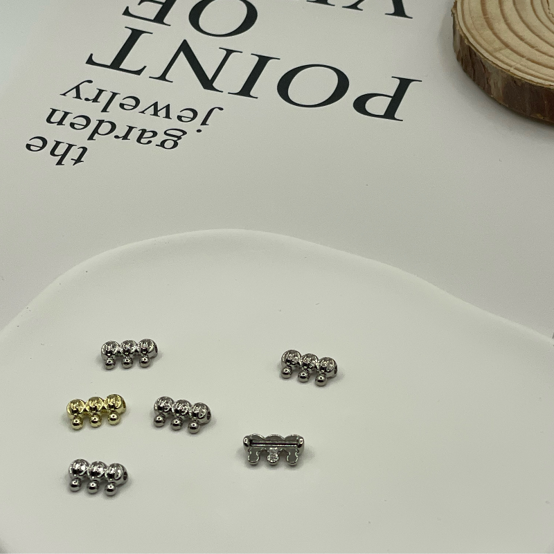 Custom Striped Triple Bead Metal Connector Charms for Lingerie Strap Clothing Decor - Image 2