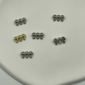Custom Striped Triple Bead Metal Connector Charms for Lingerie Strap Clothing Decor