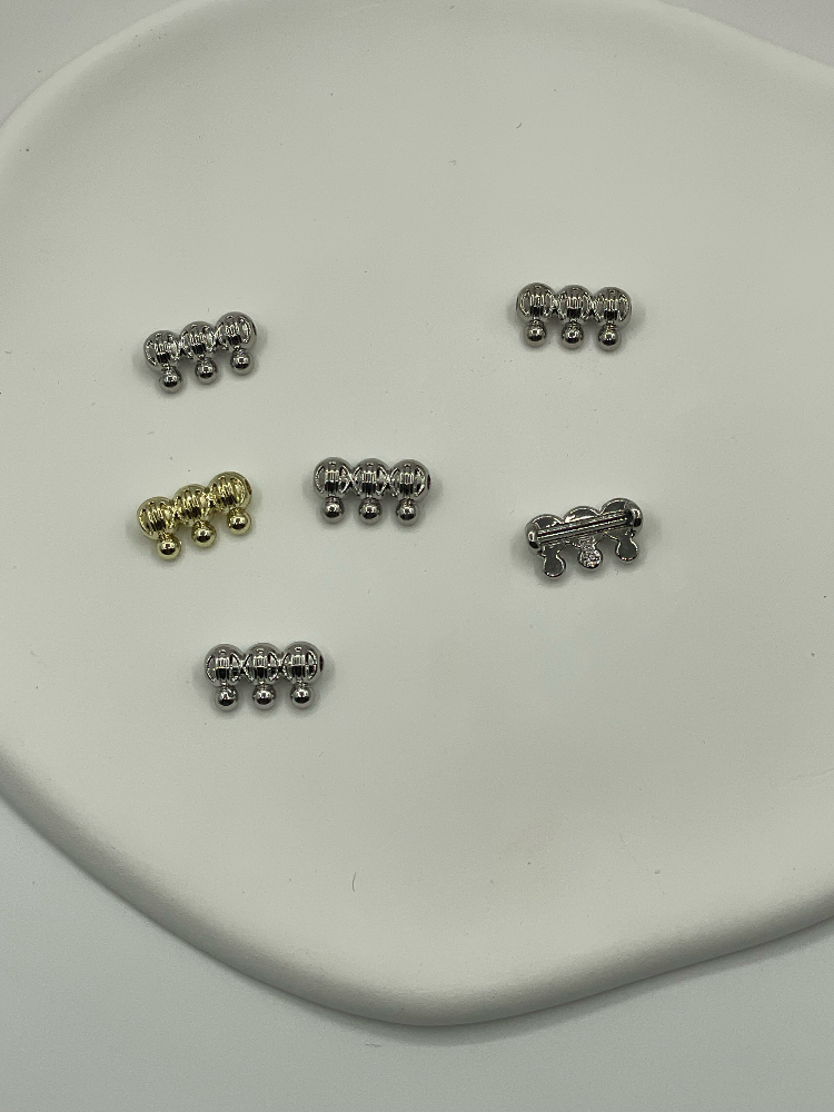 Custom Striped Triple Bead Metal Connector Charms for Lingerie Strap Clothing Decor