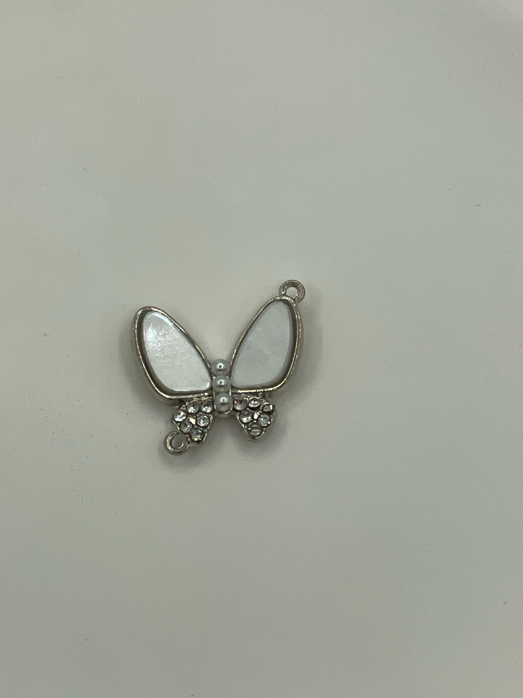 Custom Shell Inlaid Rhinestone Butterfly Alloy Charms Gold Silver for Lingerie Clothing Bag Decor - Image 7