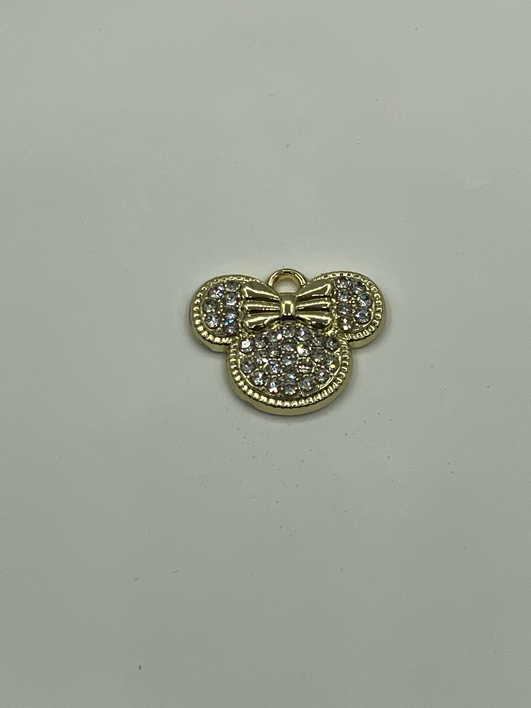 Custom Gold Full Rhinestone Minnie Head Alloy Charms Bow Cartoon Metal Pendants for Clothing Bags Lingerie Decor - Image 8