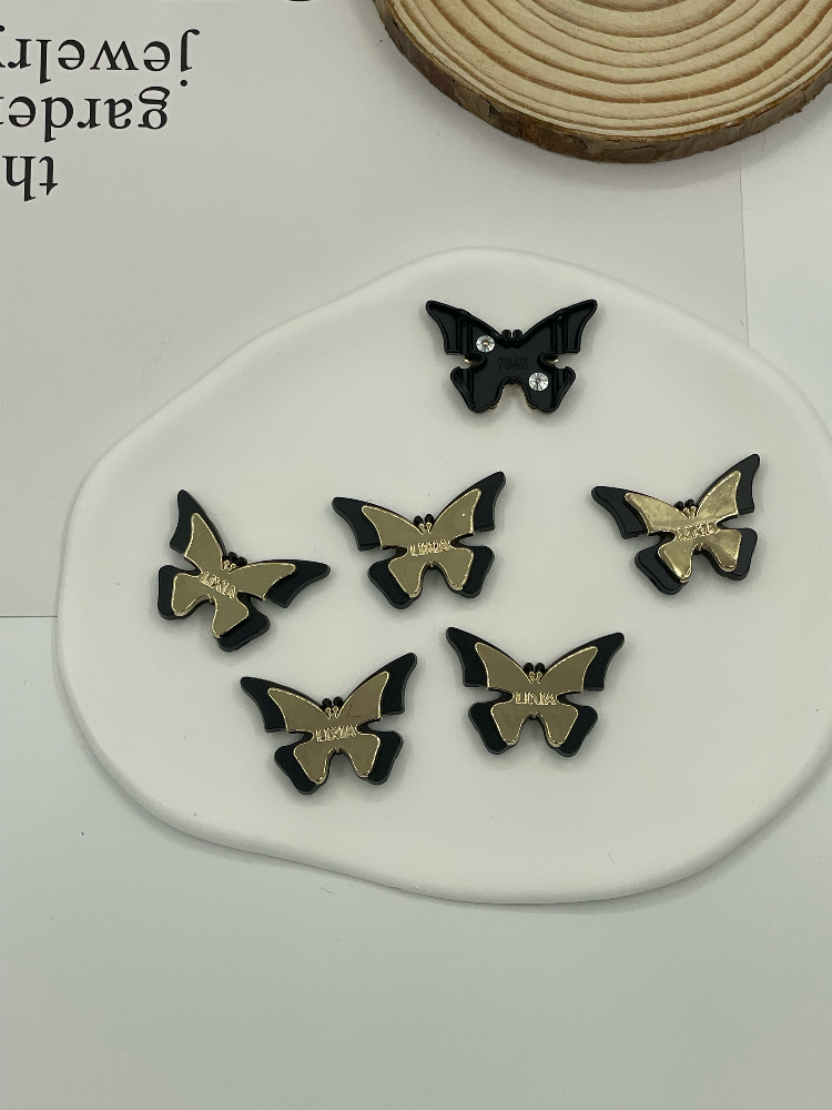 Custom Two-Tone Black Gold Butterfly Metal Connector Charms With Engraved Logo for Lingerie Strap Clothing Decor - Image 6