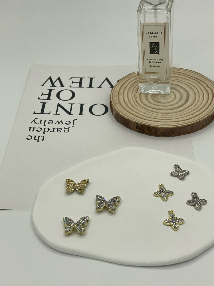 Mixed Rhinestone Butterfly & Four Point Star Alloy Charms Gold Silver for Lingerie Strap Clothing Decor - Image 7