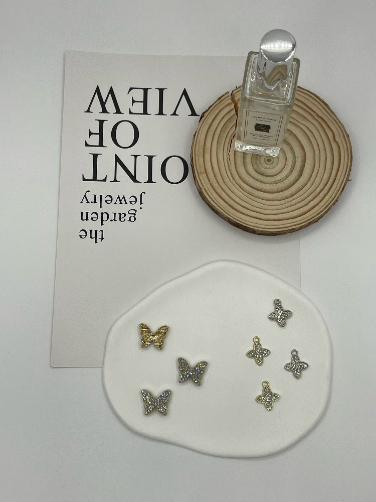 Mixed Rhinestone Butterfly & Four Point Star Alloy Charms Gold Silver for Lingerie Strap Clothing Decor - Image 5