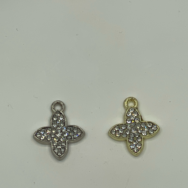 Mixed Rhinestone Butterfly & Four Point Star Alloy Charms Gold Silver for Lingerie Strap Clothing Decor - Image 3