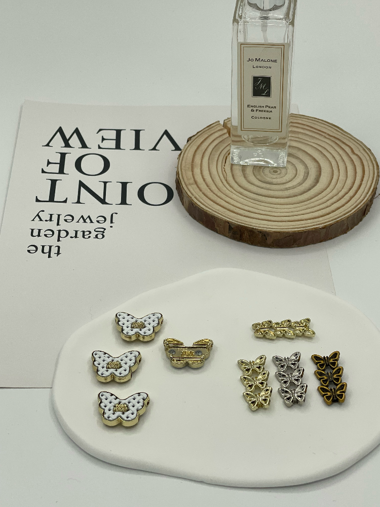 Mixed Style Butterfly Alloy Charms Woven Enamel Single Butterfly & Triple Butterfly Links Multi Tone for Lingerie Strap Decor - Image 3