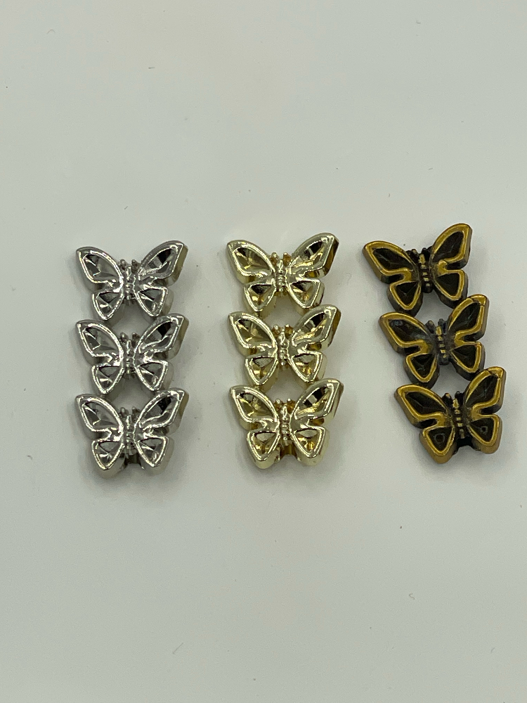 Mixed Style Butterfly Alloy Charms Woven Enamel Single Butterfly & Triple Butterfly Links Multi Tone for Lingerie Strap Decor - Image 6
