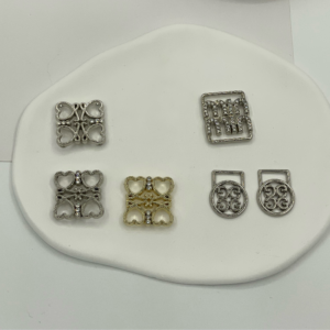 Mixed Square Hollow Metal Charms Four Heart Rhinestone & Letter Logo Square Connectors Gold Silver for Clothing Lingerie Bags Decor