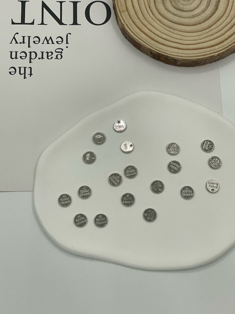 Custom Engraved Small Round Metal Tag Charms Polished Silver Alloy Disc Pendants for Clothing Lingerie Bag Decor - Image 4
